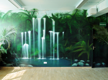 Veranstaltungsraum Beach Center Berlin Wandmalerei, Wandbemalung, Wandgemälde, Wandbild, Freienhaus, Bemalung, Lanschaftsmalerei, Landschaftsbilder, Wandmaler, Lüftlmalerei, Garage, Malerei, Garagenwand, Bilder, Gestaltung, Airbrush, smart art, Airbrusher Martin Dippel, Dortmund