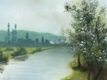 Plattenbau Siedlung in Demen bei Schwerin, Entwurf Block 2 Wandmalerei, Wandbemalung, Wandgemälde, Wandbild, Plattenbau, Siedlung, Lanschaftsmalerei, Landschaftsbilder, Hochhaus, Wandmaler, Fassadenmalerei, Fassaden, Bilder, Fassaden, Gestaltung, Schwerin, Airbrush, smart art, Airbrusher Martin Dippel, Dortmund