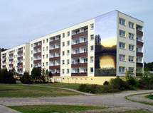 Plattenbau Siedlung in Demen bei Schwerin, Block 5 Plattenbau