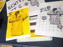 Fassadenbeschriftung BVB Dortmund, PUMA 2012, Entwürfe Wandmalerei, Wandbemalung, Wandgemälde, Wandbild, Fassadenmalerei, Fassaden, Bilder, Fassaden, Gestaltung, Street Art, Graffiti, BVB, Trickot 2012, Borussia, PUMA, smart art, Airbrusher Martin Dippel, Dortmund