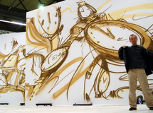 Messe - Wandgestaltung für Juwelier Rüschenbeck in Street Art Style, Dortmund Wandmalerei, Wandbemalung, Wandgemälde, Wandbild, Freienhaus, Bemalung, Lanschaftsmalerei, Landschaftsbilder, Wandmaler, Lüftlmalerei, Garage, Malerei, Garagenwand, Bilder, Gestaltung, Airbrush, smart art, Airbrusher Martin Dippel, Dortmund